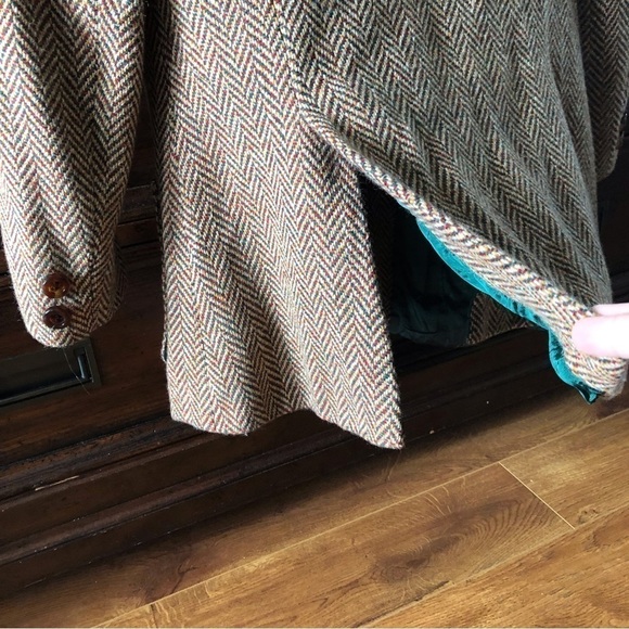 Vintage holiday wool chevron print full button blazer in size S - Picture 7 of 11